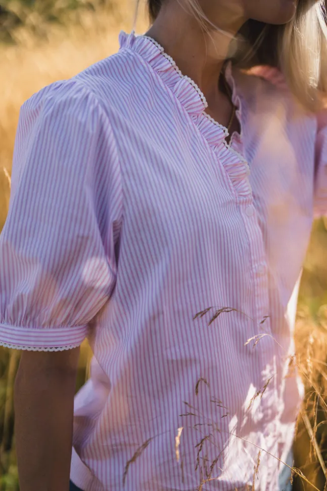 Ida Maja 2/4 V Shirt STP B White/S Lilac