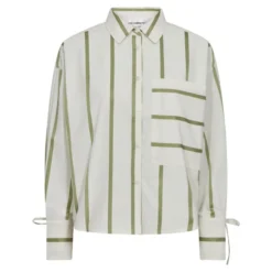 Idie Stripe Shirt Offwhite/Green