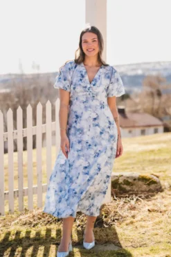 Illana Floral Fusion Dress Blue