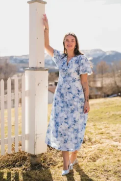 Illana Floral Fusion Dress Blue