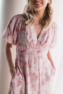 Illana Floral Fusion Dress Rose