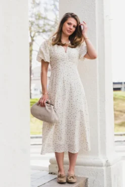 Illana Small Rose Flower Dress Light Yellow