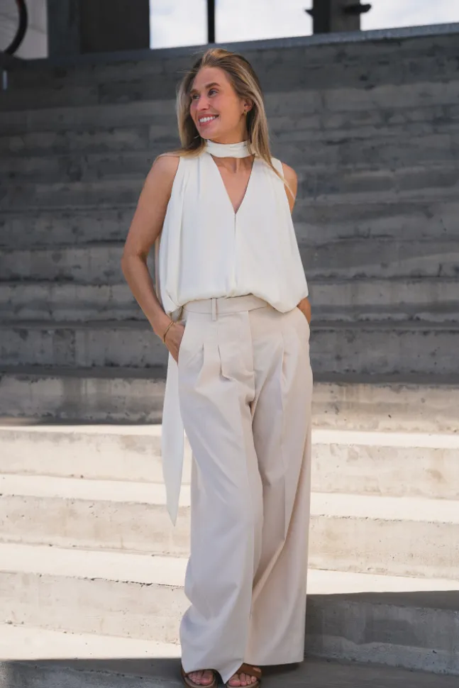 Inge Chiffon Top Offwhite