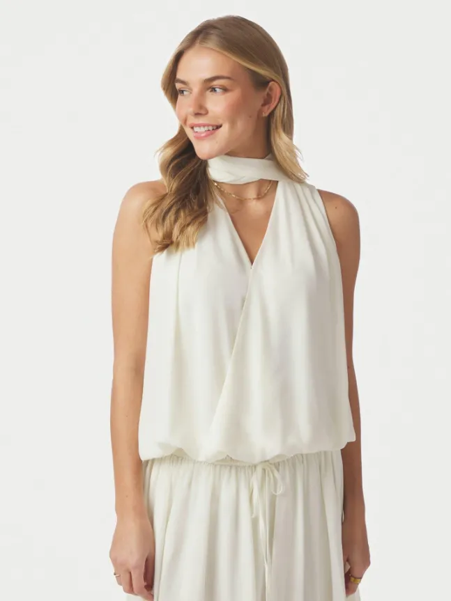 Inge Chiffon Top Offwhite