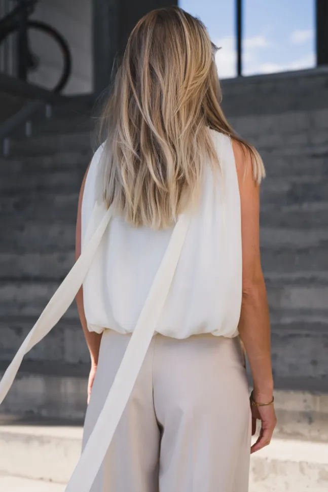 Inge Chiffon Top Offwhite