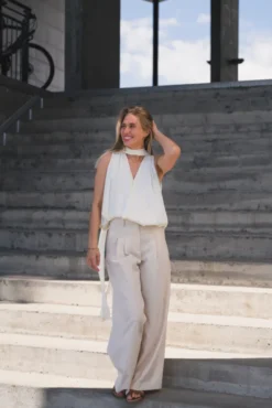 Inge Chiffon Top Offwhite