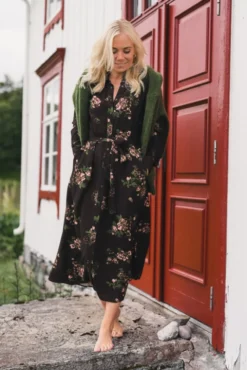 Irene Shirt Dress Misty Rose Flower