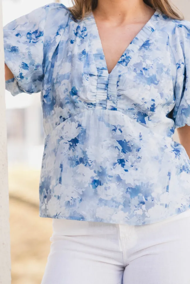Irina Floral Fusion Blouse Blue