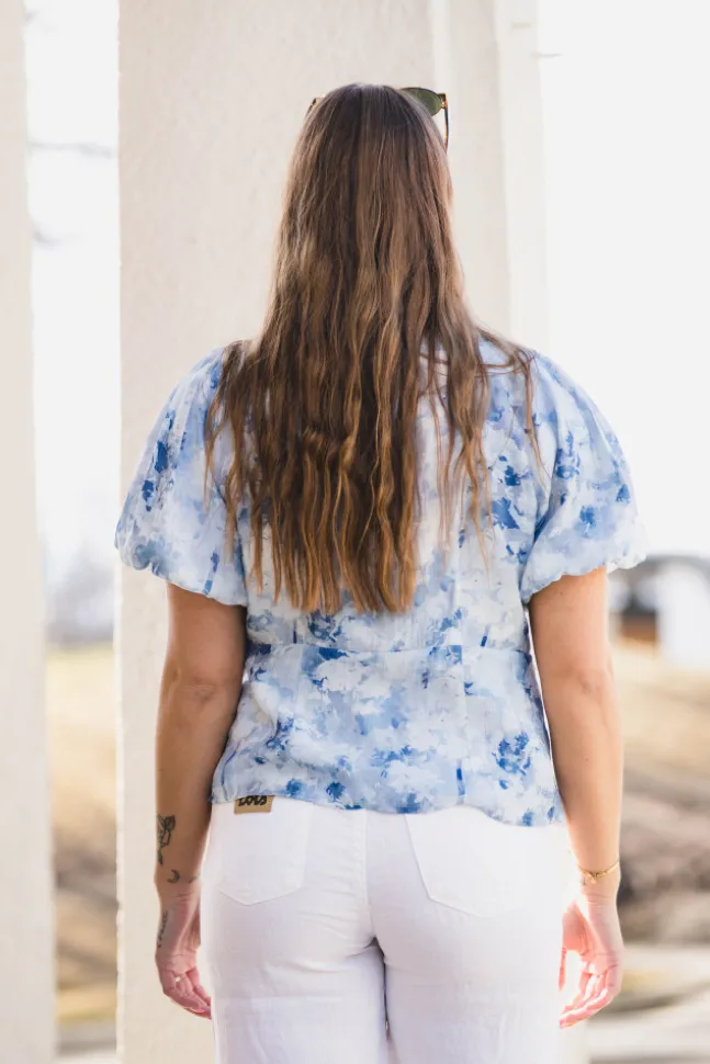 Irina Floral Fusion Blouse Blue