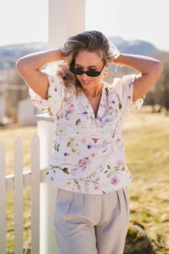 Irina Flower Blouse Offwhite