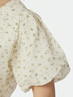 Irina Small Rose Flower Blouse Light Yellow