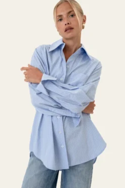 Isabellaic Shirt Blue White Stripes