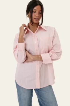 Isabellaic Shirt Pink White Stripes