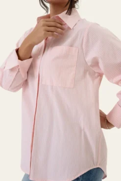 Isabellaic Shirt Pink White Stripes