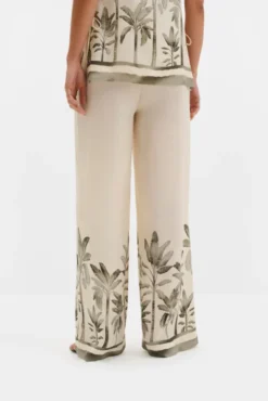 Izabelle High Waist Wide Pants Palm