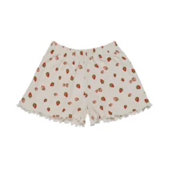 Jea Pointelle Shorts Strawberry Garden White