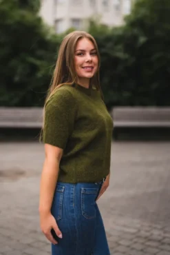Johi SS Wool Blend Pullover Fir Green