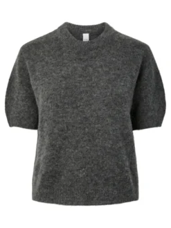 Johi SS Wool Blend Pullover Medium Grey Melange