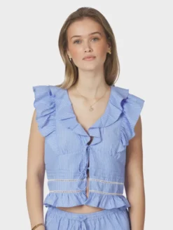 Jolia Stripe Top Light Blue