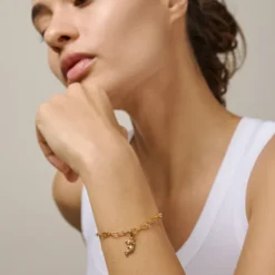 Joyful Dolphin Charm Gold