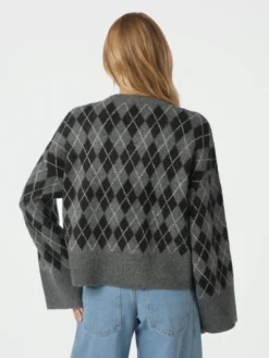 Kick Check Knit Blouse Antracit