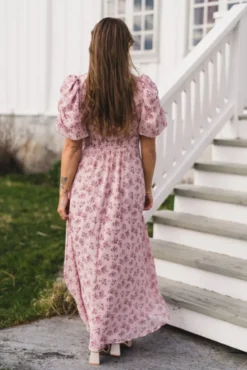 Kikka Chiffon Flower Dress Rose