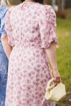 Kikka Chiffon Flower Dress Rose