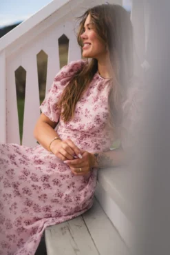 Kikka Chiffon Flower Dress Rose