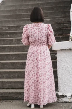 Kikka Chiffon Flower Dress Rose