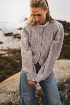 Koteas Cable Knit Cardigan Beige Melange
