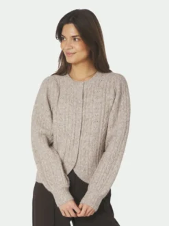 Koteas Cable Knit Cardigan Beige Melange