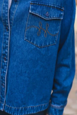 Kylie Blue Shirt Medium Wash Blue Denim