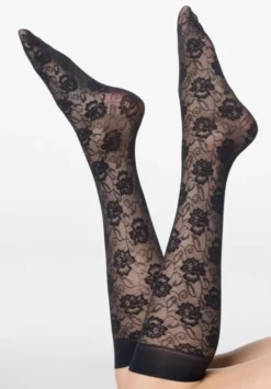 Lace Allure Knee High Black