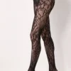 Lace Net Tights Black