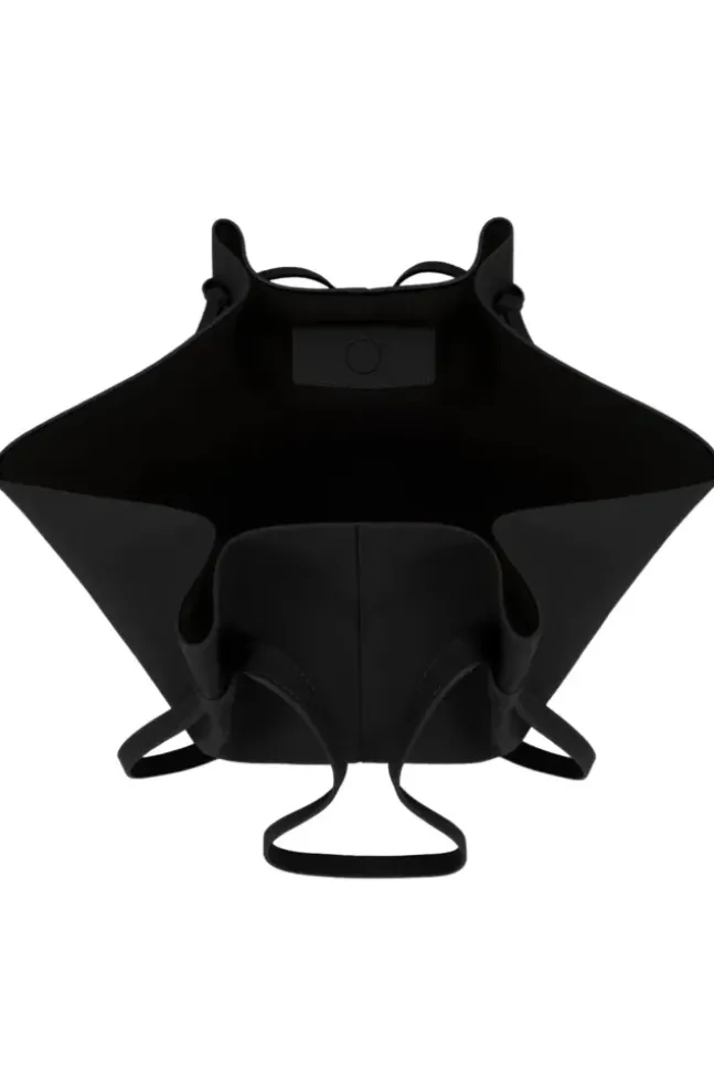 Large Mochi Pebble Grain Leather Black