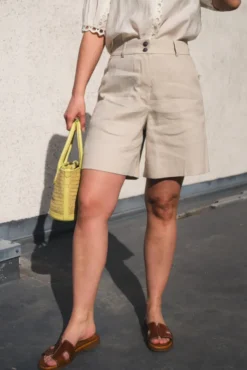 Laura Midi Shorts 769 Sand Linen