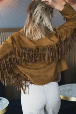Lauron Faux Suede Jacket Cognac