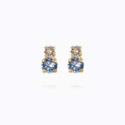 Leah Earrings Gold Blue Combo