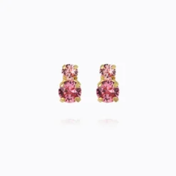 Leah Earrings Gold Rose Combo