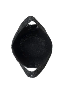 Leah Hobo Bag Plain Raffia Black