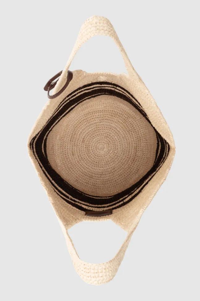 Leah Stripes Hobo Raphia Natural/Brown
