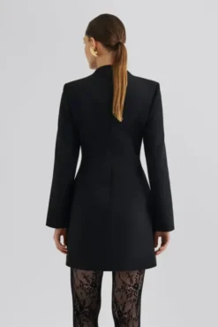 Leanna High Neck Mini Dress Black