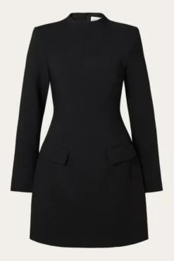 Leanna High Neck Mini Dress Black