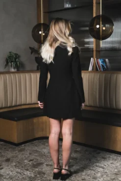 Leanna High Neck Mini Dress Black
