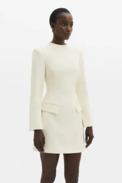 Leanna High Neck Mini Dress Pearl