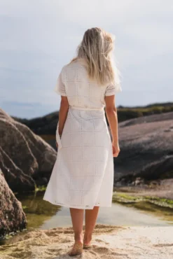 Lea 2/4 Shirt Dress Egret