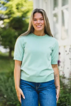Lena SS Knit Pullover Lichen