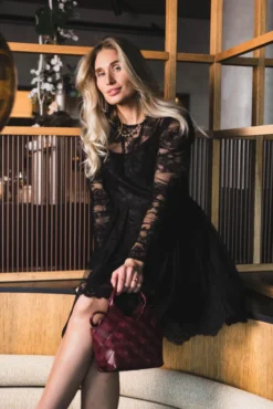 Leoni Lace Mini Dress Black