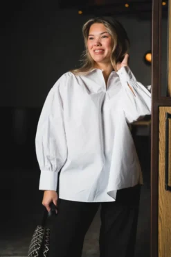 Leonora Organic Cotton Blouse Pure White