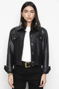 Leslie Leather Jacket Black